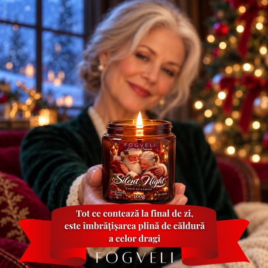 Lumânare Silent Night - Coajă de lămâie, Cremă de vanilie, Lămâie, Vanilie picantă