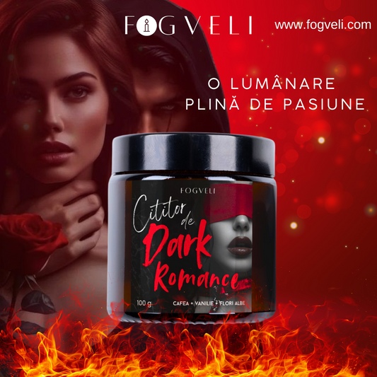 Lumânare Cititor de Dark Romance - Cafea, Vanilie, Flori albe