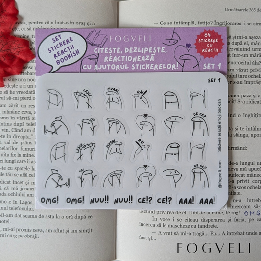 Set stickere de lectură: Emoții & Reacții 😱🤣 - 2 x coli A6
