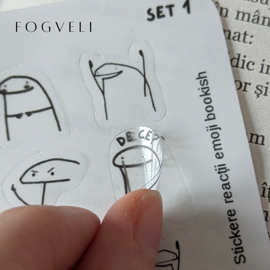Set stickere de lectură: Emoții & Reacții 😱🤣 - 2 x coli A6