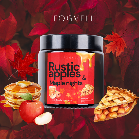 Lumânare Rustic Apples & Maple Twilight 🍁🍎 - Mere caramelizate, Sirop de arțar