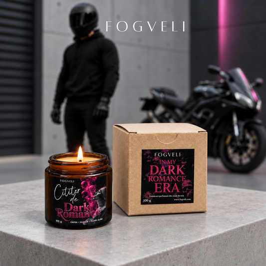 Lumânare Cititor de Dark Romance - Cafea, Vanilie, Flori albe 🖤