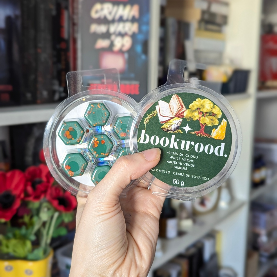 Wax Melts BOOKWOOD - Lemn de cedru, Piele veche, Mușchi verde, Ambră
