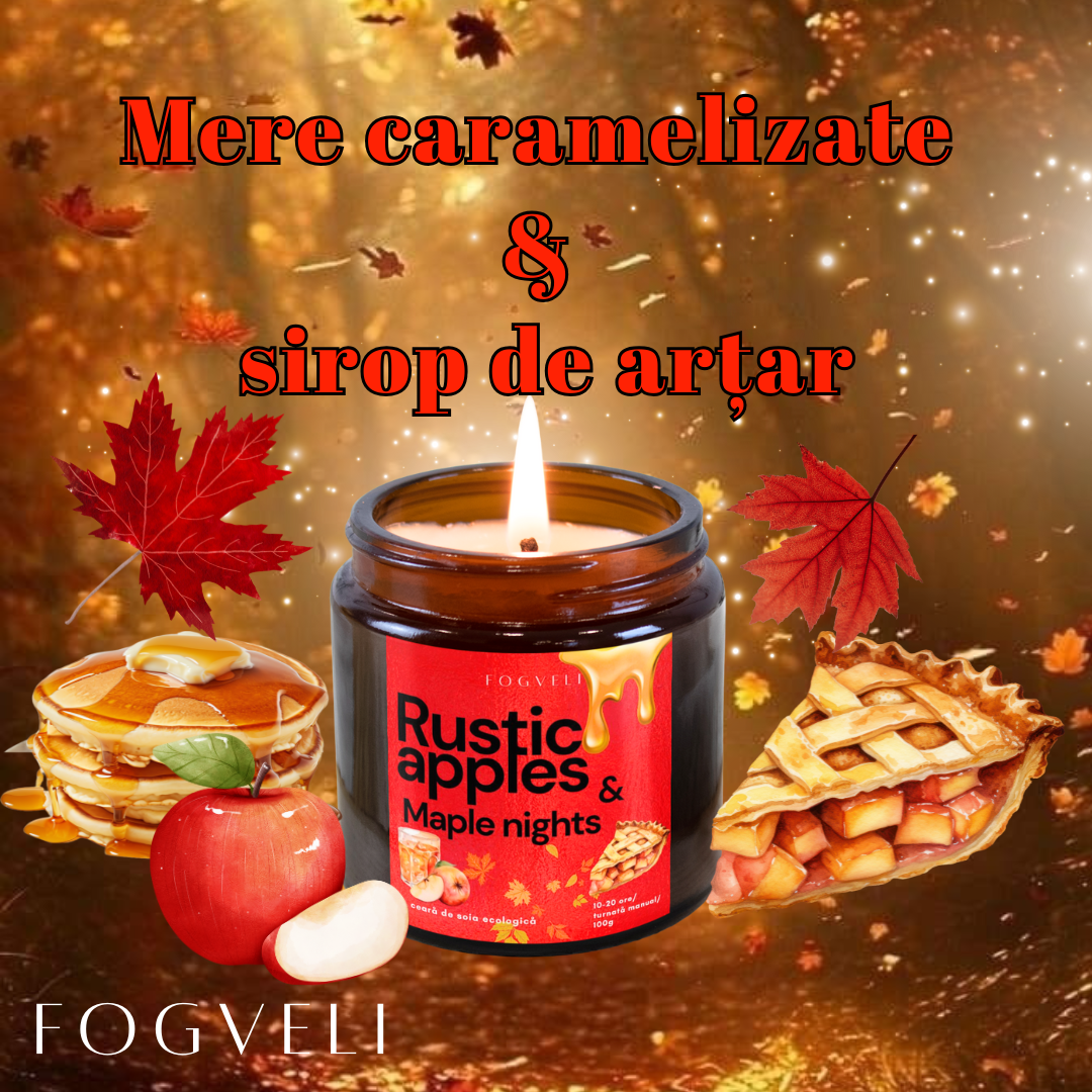 Lumânare Rustic Apples & Maple Twilight 🍁🍎 - Mere caramelizate, Sirop de arțar