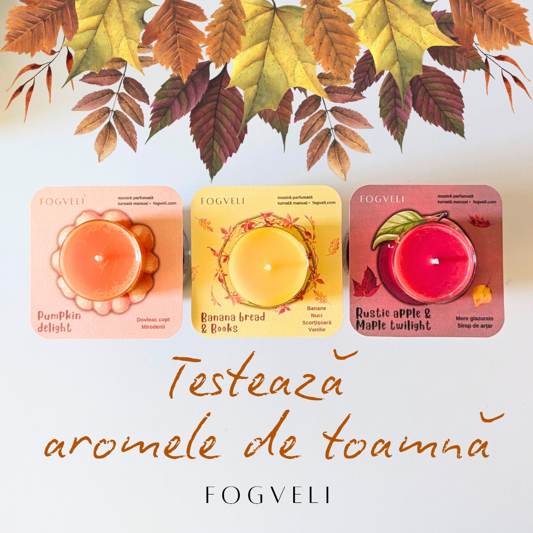 Tester Arome Toamnă 🍁 - 3 x lumânare parfumată tip pastilă