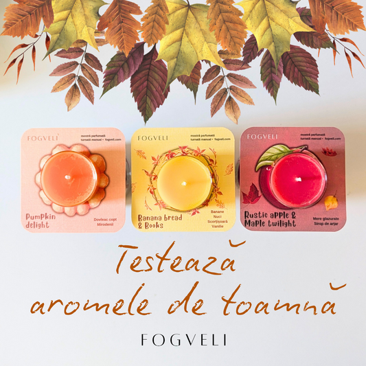 Tester Arome Toamnă 🍁 - 3 x lumânare parfumată tip pastilă
