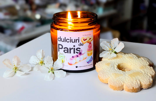 Lumânare Dulciuri de Paris - Zahăr pudră, Migdale, Vanilie