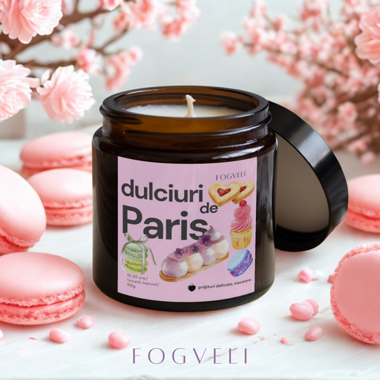 Lumânare Dulciuri de Paris - Zahăr pudră, Migdale, Vanilie