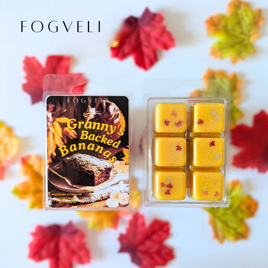 🍞🍌Tabletă ceară parfumată GRANNY'S BAKED BANANAS - Banane, Scorțișoară, Vanilie 🍁