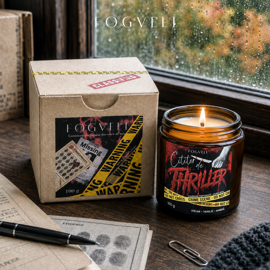 Lumânare Cititor de Thriller 🕵🏻♂️ - Whiskey, Lime, Bergamotă, Cedru, Ambră dulce