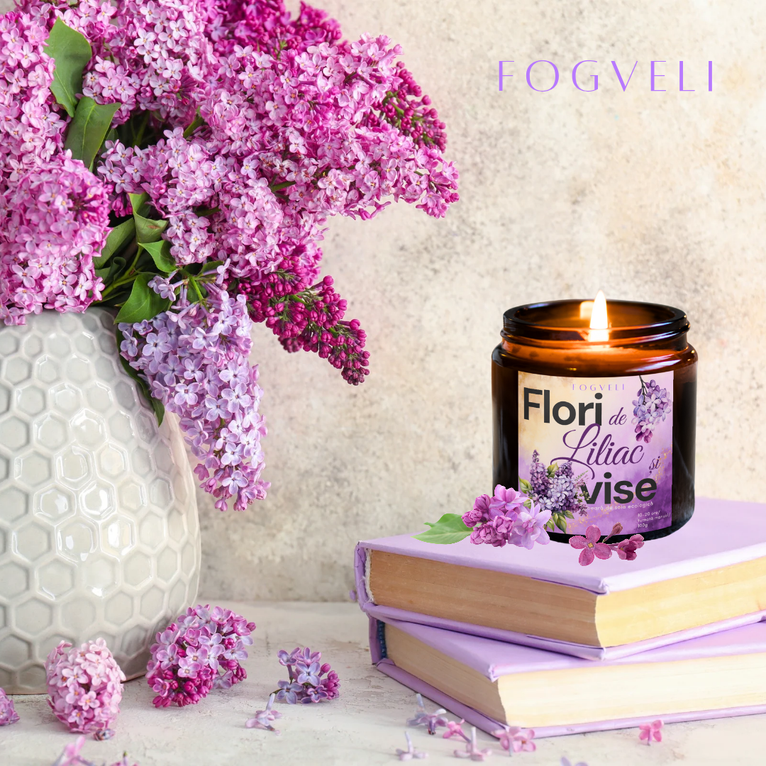 Lumânare Flori de Liliac și Vise 🪻