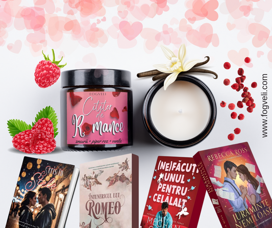 Lumânare Cititor de ROMANCE - Zmeură, Piper Roz, Vanilie
