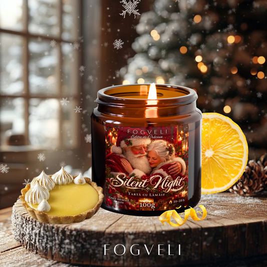 Lumânare Silent Night - Coajă de lămâie, Cremă de vanilie, Lămâie, Vanilie picantă
