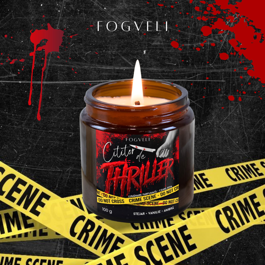 Lumânare Cititor de Thriller 🕵🏻‍♂️ - Whiskey, Lime, Bergamotă, Cedru, Ambră dulce
