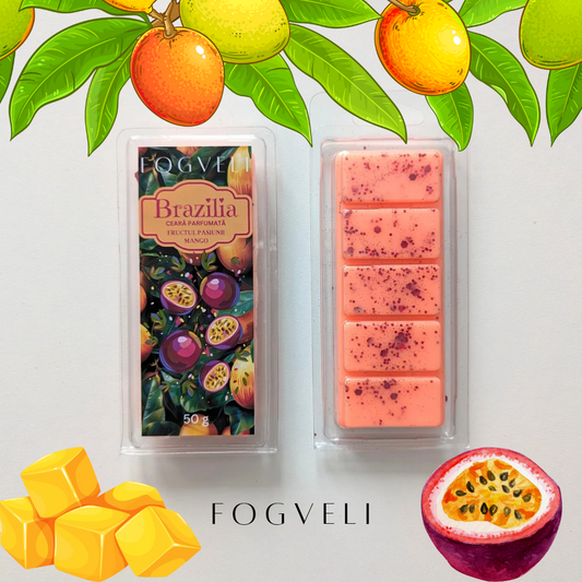 Tabletă ceară parfumată BRAZILIA - Mango, Fructul Pasiunii 50g