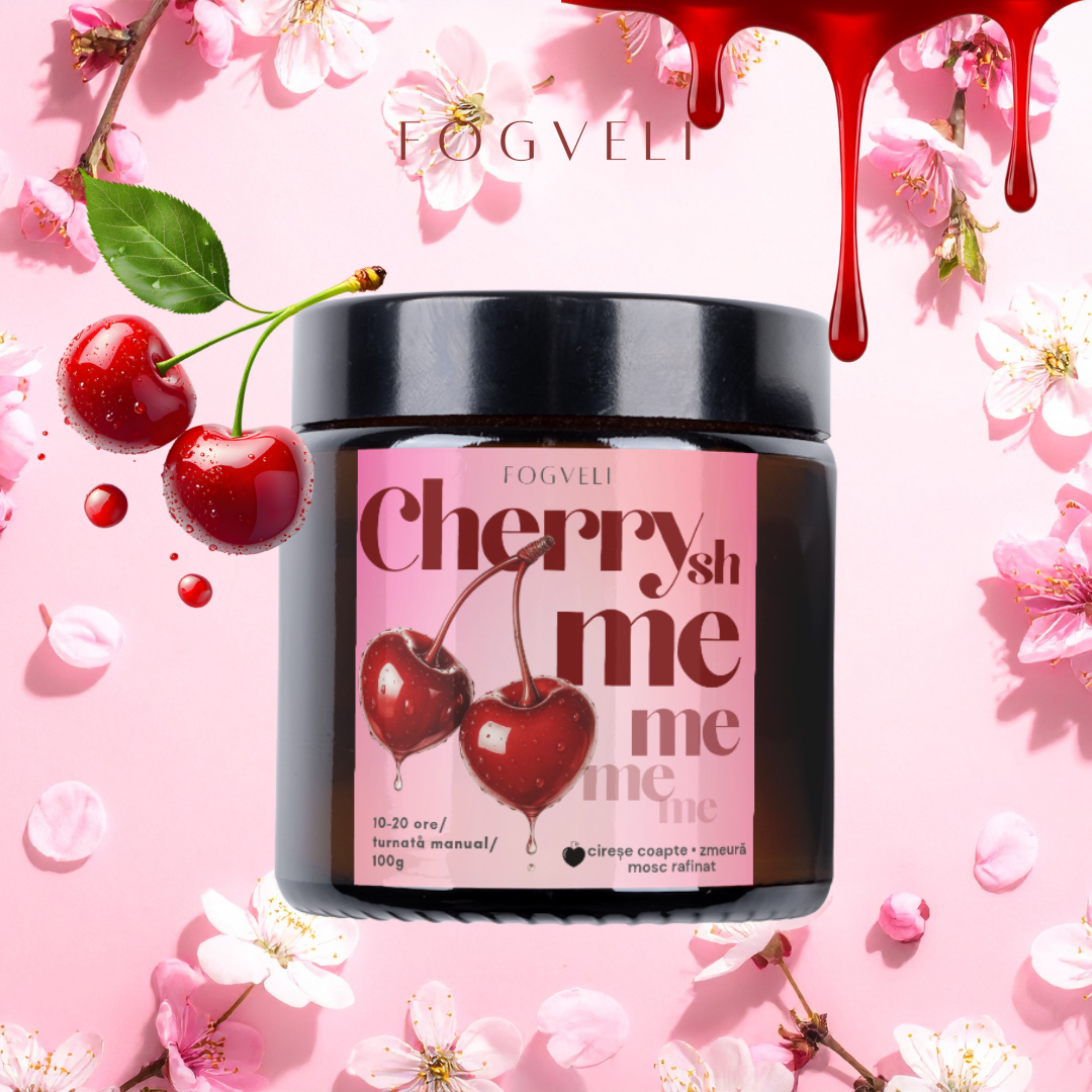 Lumânare Cherrysh me 🍒 - Cireșe coapte, Zmeură, Mosc rafinat