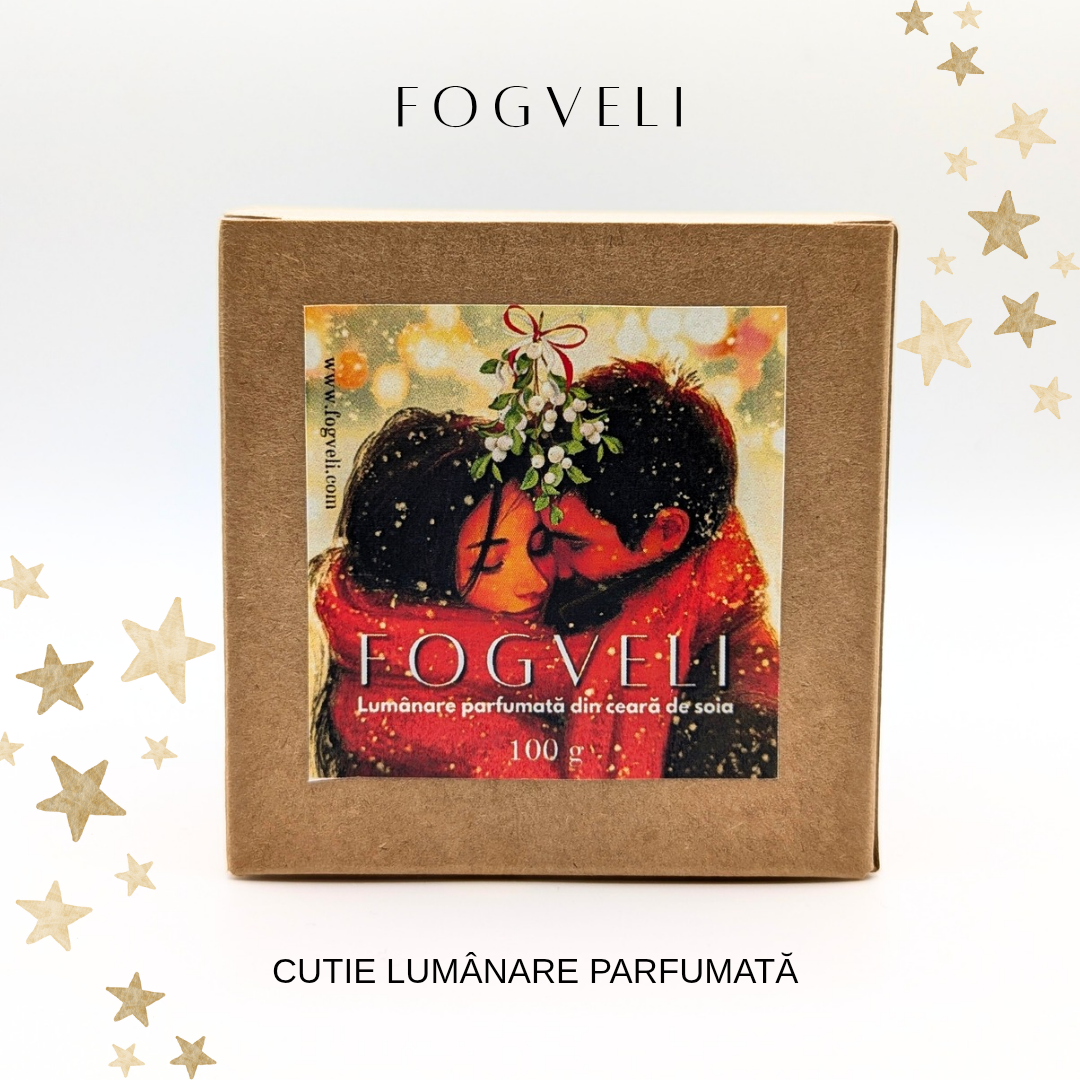 Lumânare Sărută-mă sub vâsc! - Pin, Flori de Tei, Ardei roșu, Cuișoare, Lemn de santal