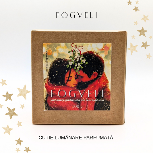 Lumânare Sărută-mă sub vâsc! - Pin, Flori de Tei, Ardei roșu, Cuișoare, Lemn de santal