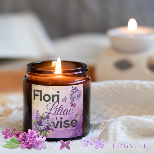 Lumânare Flori de Liliac și Vise 🪻