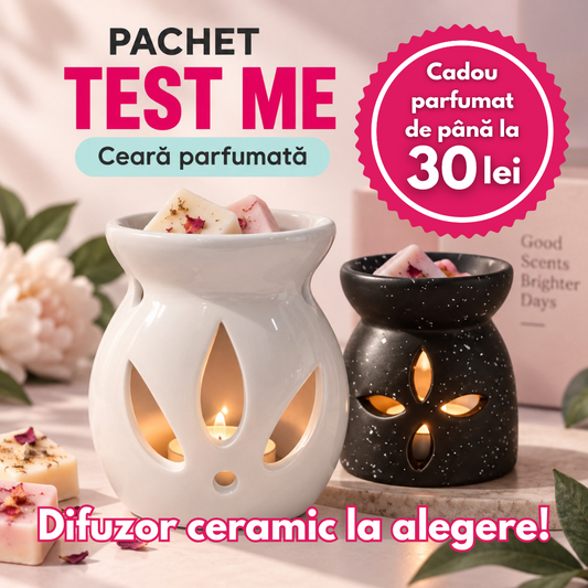 Pachet Test Me: Difuzor ceramic + Tabletă parfumată cadou 🎁