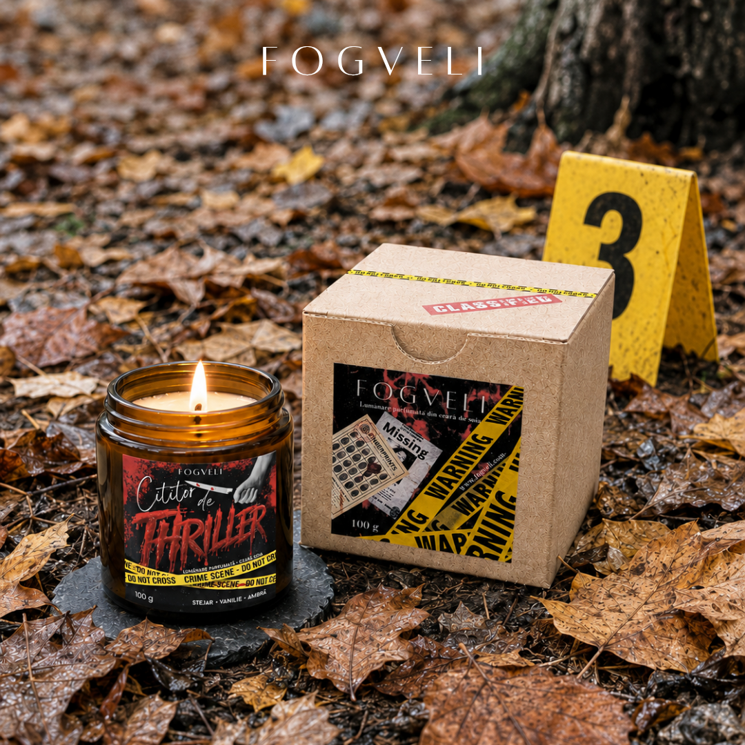 Lumânare Cititor de Thriller 🕵🏻‍♂️ - Whiskey, Lime, Bergamotă, Cedru, Ambră dulce