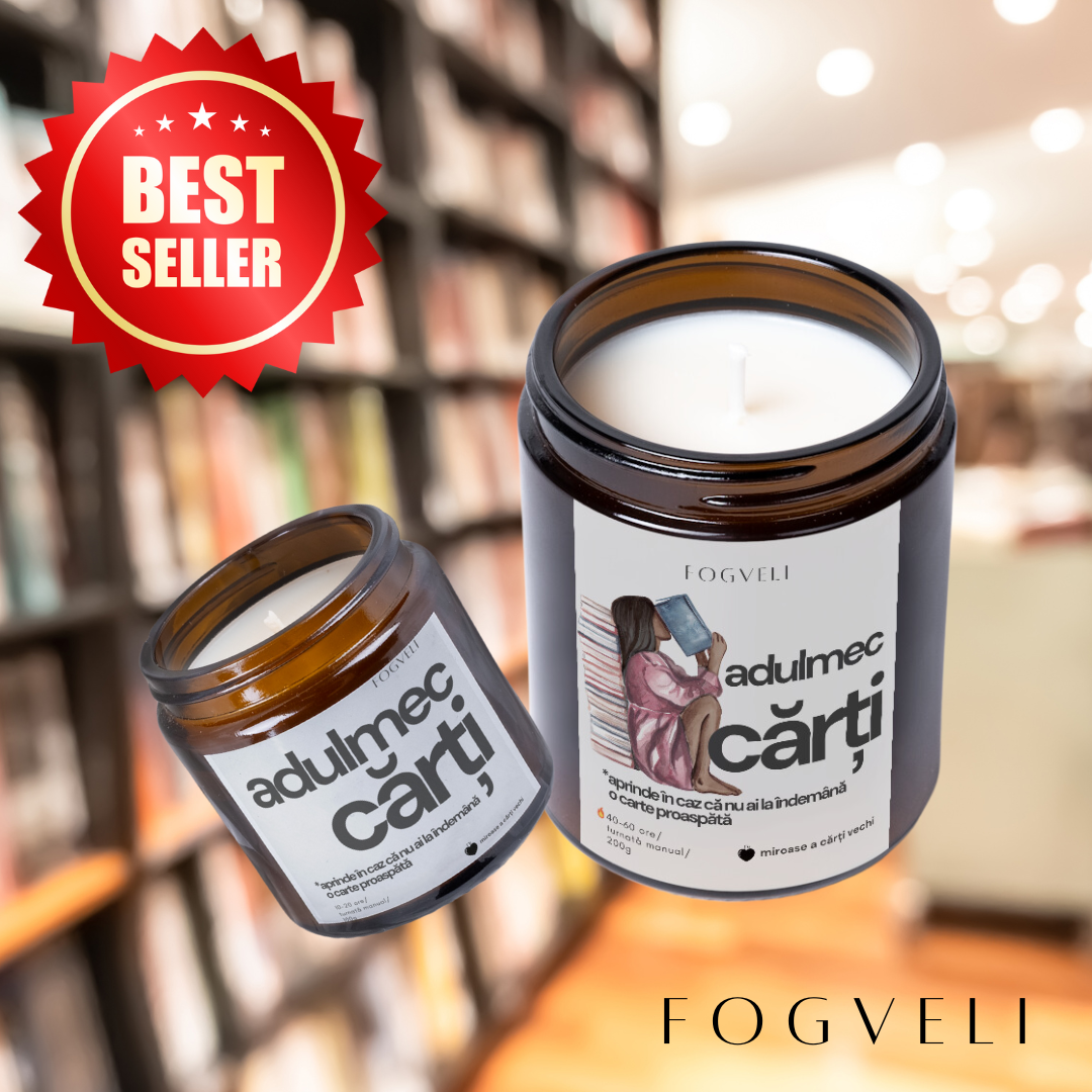 Lumânare Adulmec CĂRȚI - Rodie, Ambră, Mosc, Piper, Paciuli