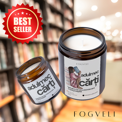 Lumânare Adulmec CĂRȚI - Rodie, Ambră, Mosc, Piper, Paciuli