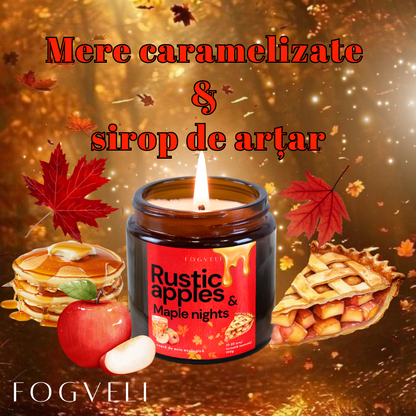 Lumânare Rustic Apples & Maple Twilight 🍁🍎 - Mere caramelizate, Sirop de arțar