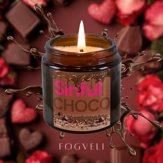 Lumânare Sinful Choco 🍫 - Ciocolată, Cremă de vanilie, Unt, Migdale