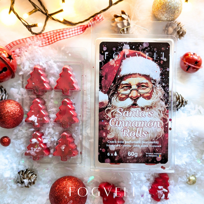 Ceară parfumată Santa's Cinnamon Rolls 🎅 - Scorțișoară, Vanilie, Zahăr pudră, Cuișoare 60g