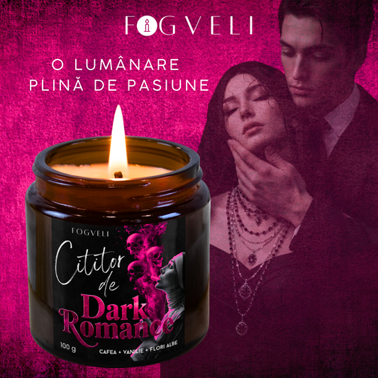 Lumânare Cititor de Dark Romance - Cafea, Vanilie, Flori albe