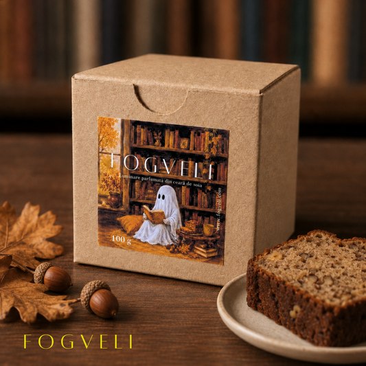 Lumânare Banana Cake & BOOKS - Banane, Nuci, Scorțișoară, Vanilie   • Aromă foarte intensă 🔥