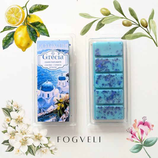 Tabletă ceară parfumată GRECIA - Iasomie, Caprifoi, Măsline 50g